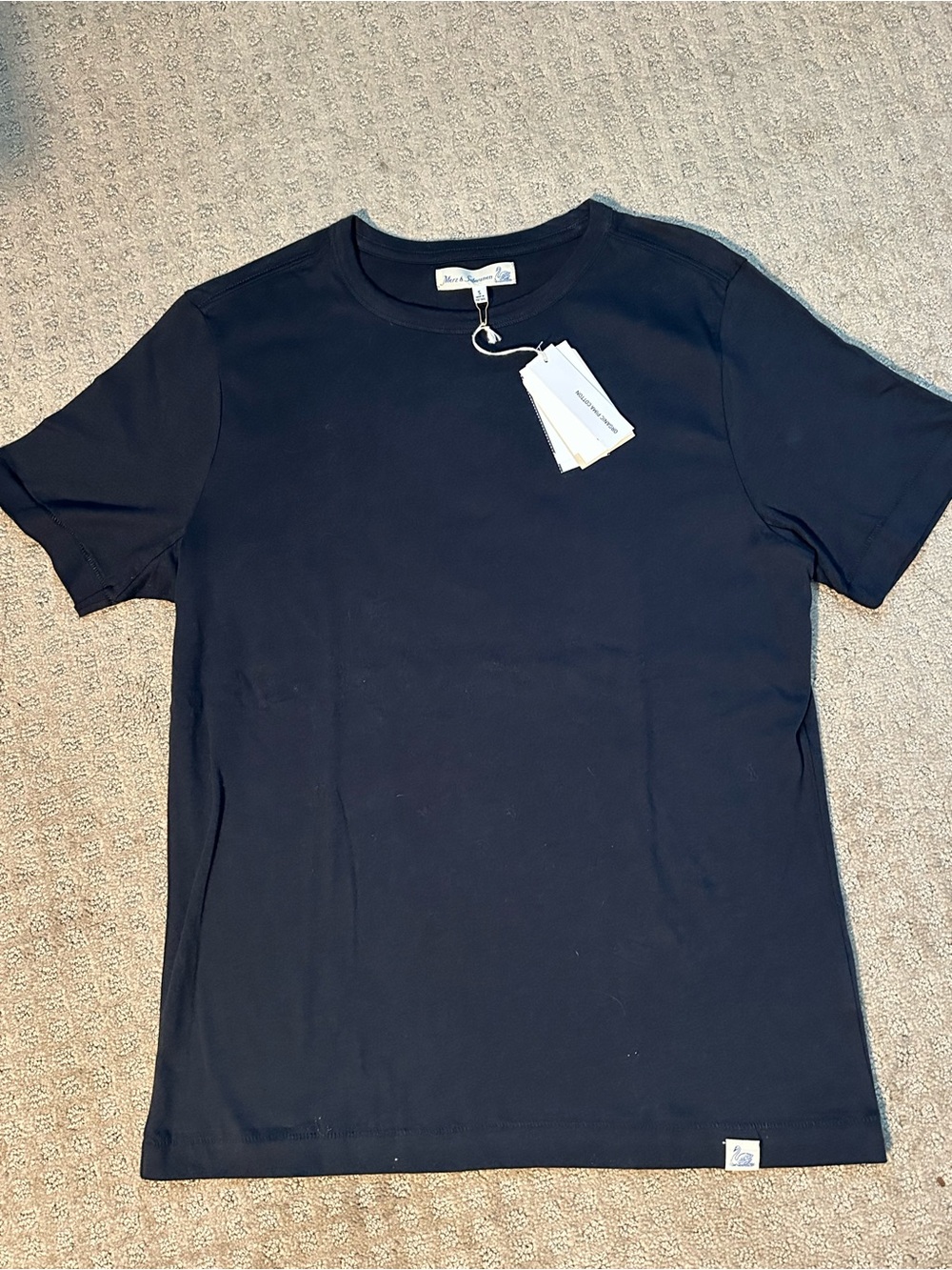 NEW Merz B Schwanen Pima Cotton Loopwheel Tee Dark Navy size 4 small 4S